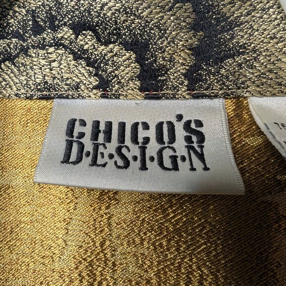 Vintage CHICO"S Design Tapestry Jacket 90s Silk Print US Size 8 - Picture 3 of 12